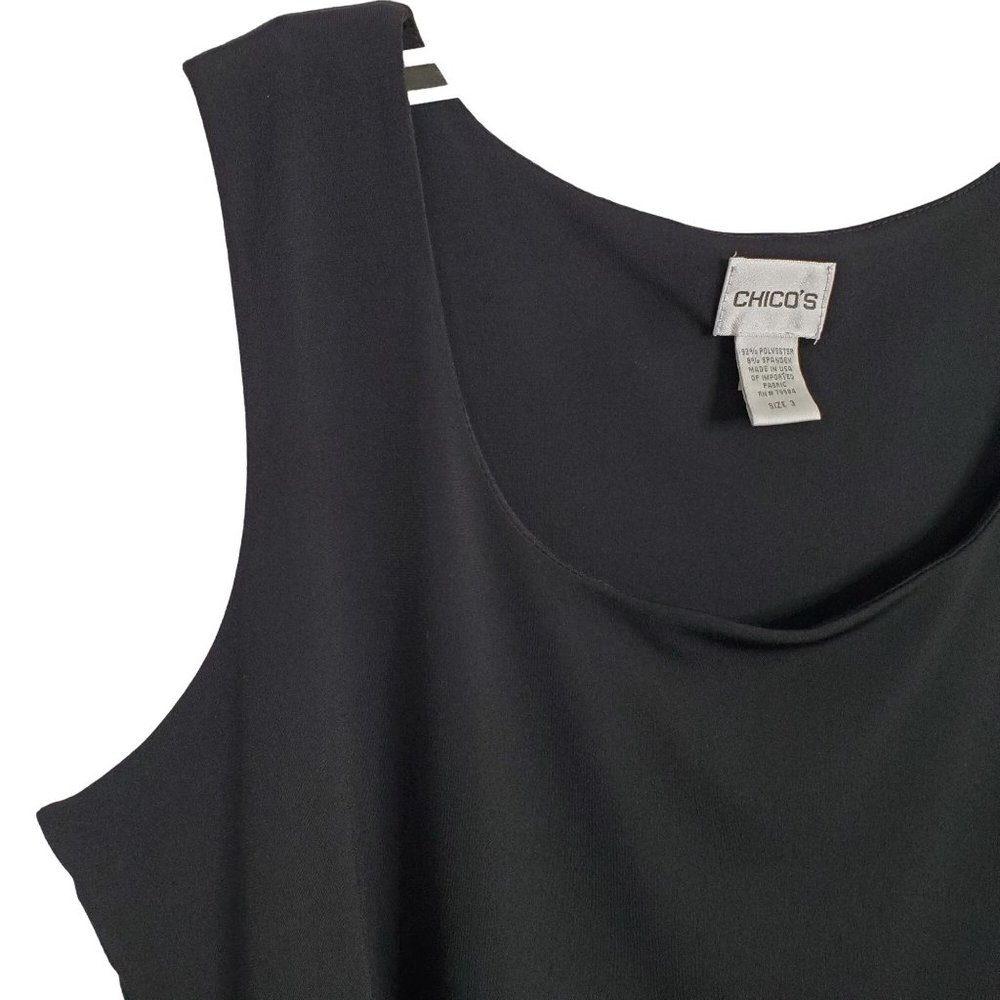 Chico's 3 Sz XL Top Lined Sleeveless Tank Layer Pullover Fluid Jersey Knit Scoop - Picture 3 of 5